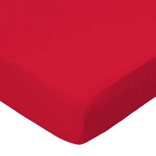SheetWorld Fitted 100% Cotton Jersey Portable Mini Crib Sheet 24 x 38, Solid Red, Made in USA