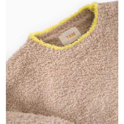 Boxy Piped Sweater, Pecan - 7AM Enfant | Maisonette