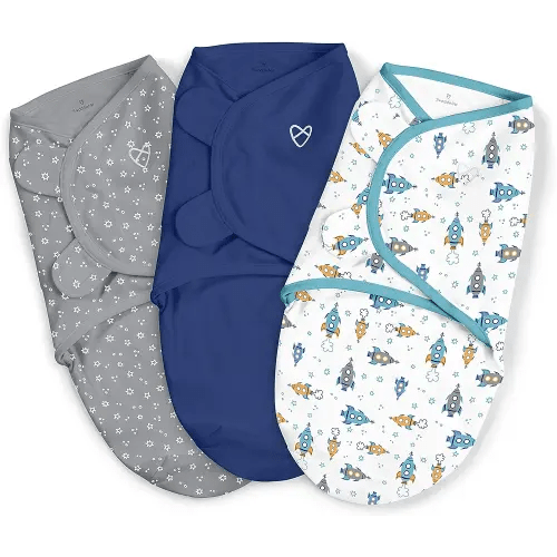 SwaddleMe by Ingenuity Original Swaddle, Size Large, For Ages 3-6 Months, 14-18 Pounds, Up to 30 Inches Long, 3-Pack Baby Swaddle Blanket Wrap