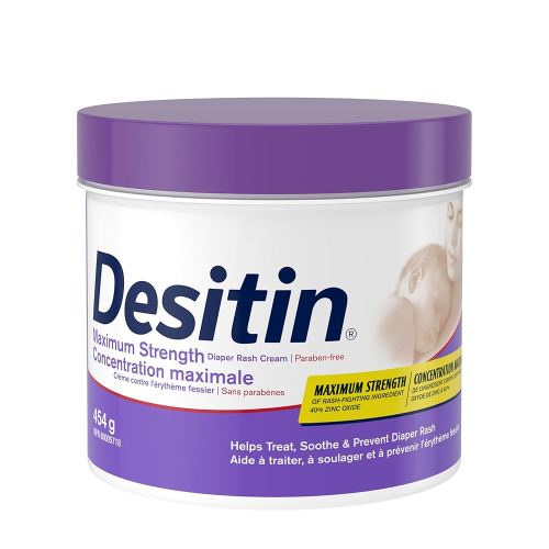 Desitin Diaper Rash Cream for Baby with Zinc Oxide, Maximum Strength, 454g