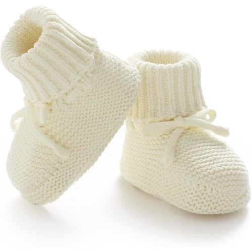 Hadetoto Baby Booties Cotton Newborn Boys Girls Shoes Knit Socks | Cozy Warm, Soft Crochet, Infant Toddler, Announcement, Essentials, Unisex, Neutral, Shower Gifts