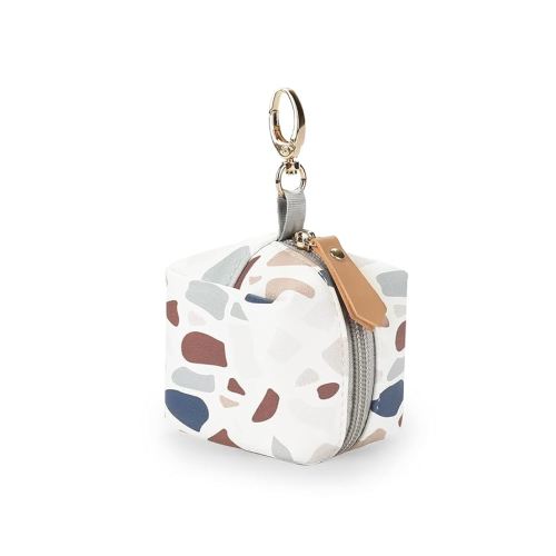 MOMIGO Pacifier Case Bag - Pacifier Holder with Clip for Diaper Bag Stroller Purse Charm, Holds 2 Pacifiers Outdoor Travel (Colorful Stone)
