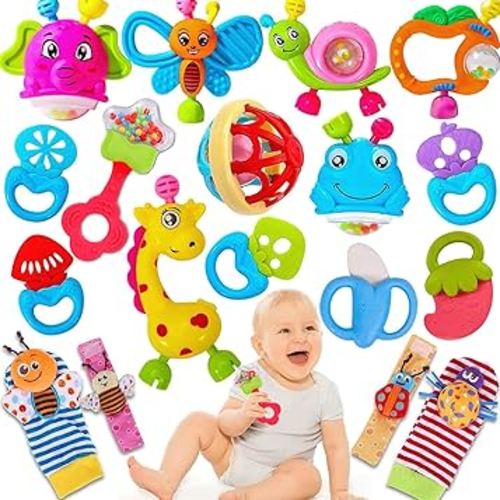 AZEN 18Pcs Baby Toys, Baby Rattle, Newborn Infant Toys