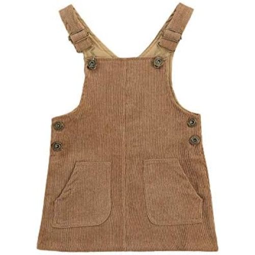Infant Baby Girls Sleeveless Solid Suspender Overall Dress Corduroy Casual Pocket Strap A Line Skirts