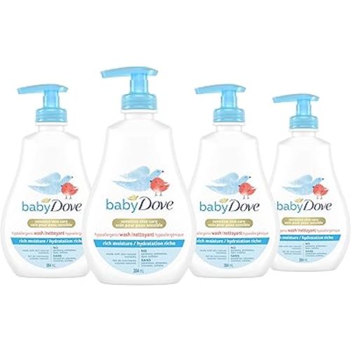 Baby Dove Tip to Toe Body Wash For Baby's Sensitive Skin Rich Moisture Hypoallergenic Formulation 384 ml 4 Pack