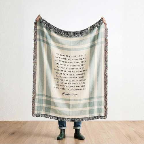 Scripture Blanket, Comforting Bible Verse Throw, Psalm 23