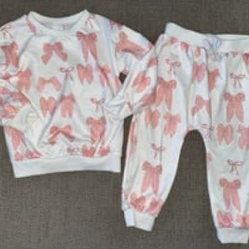 Baby girls bow sweat set