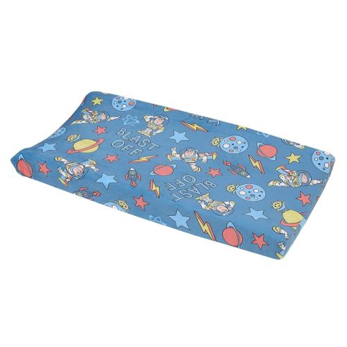 Disney Toy Story Buzz Lightyear Blue and Orange Blast-Off Contoured Changing Pad Cover
