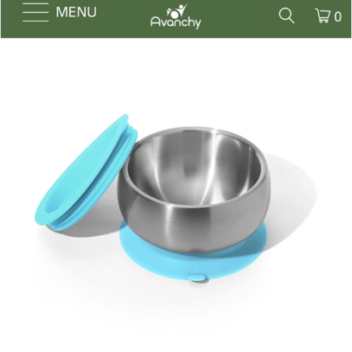 Avanchy | Stainless Steel Baby Bowls - BLW Suction Infant Feeding Bowl