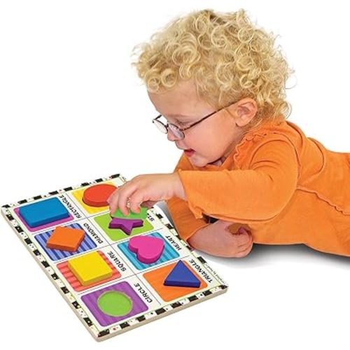 Melissa & Doug Shapes Wooden Chunky Puzzle (8 pcs) - FSC Certified