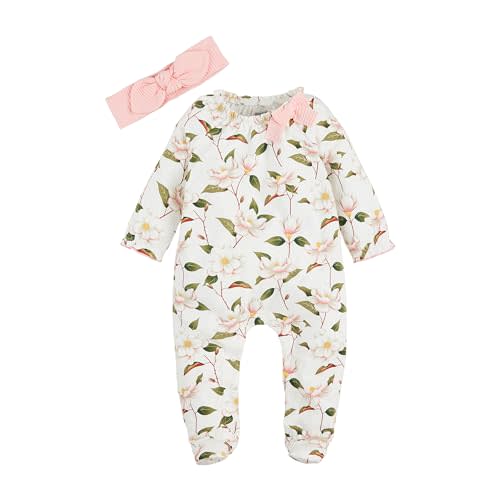 Mud Pie Baby Girls Baby Girl Magnolia Printed Sleeper