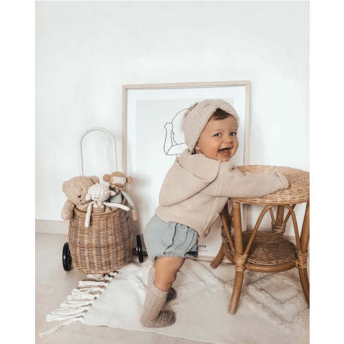 Hooded Cardigan - Cotton - Oatmeal
