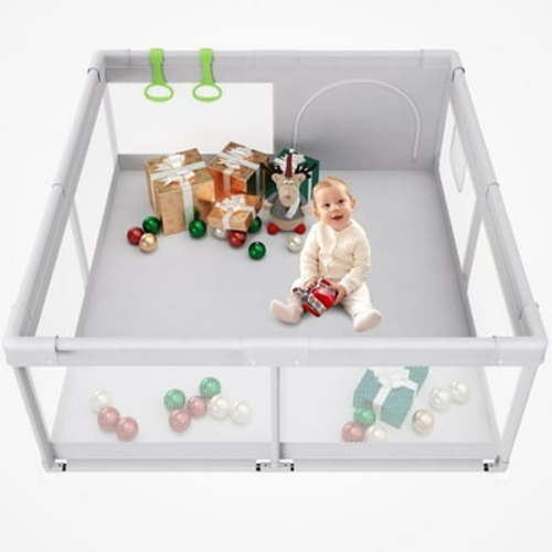 Baby Playpen, Playpen for Babies & Toddlers, 47x47 Small Baby Play Pen,Toddler Playpen for Apartment,Play Yard for Baby,Baby Activity Play Fence, Extra Large Baby Playard