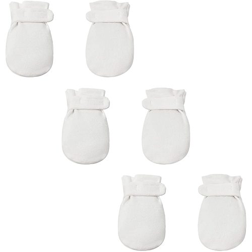 Newborn Baby No Scratch Mittens Stay On, 100% Cotton Breathable, Adjustable Infant Gloves for Baby Boys Girls Mittens