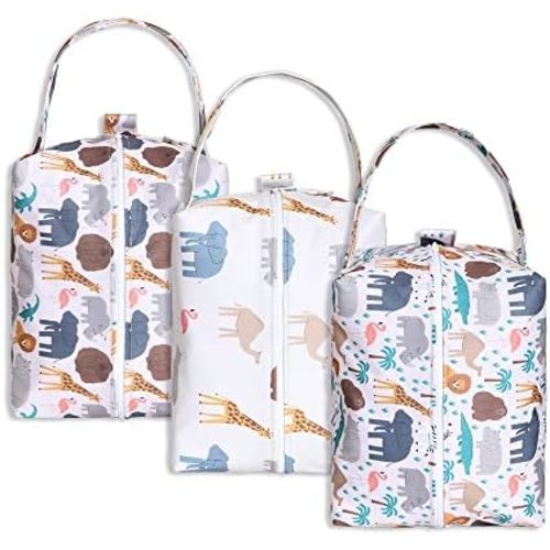 Lmbabter Wet Dry Bag 3PCS Diaper Organizer Bag Nappy Pouch Water- resistan Diaper Pod for Diaper Bag,Gym Bag,Travel Bag