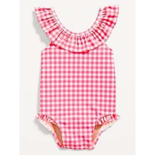 Printed Ruffle-Trim One-Piece Swimsuit for Baby | Old Navy