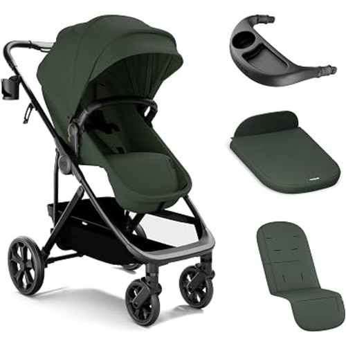 Mompush Wiz Pro Bassinet Stroller with Reversible Seat and Snack Tray