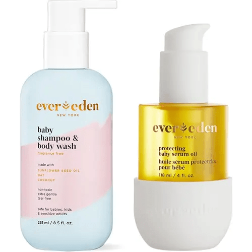 Evereden Baby Cradle Cap Care Bundle: Clean & Vegan Shampoo, Body Wash, Protecting Oil for Newborns - Great for the Whole Family