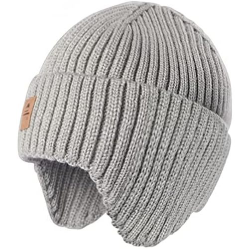 Baby Beanie Fleece Lined Toddler Winter Hat with Ear Flaps Little Girls Boys Warm Hats Cute Beanies for Kids