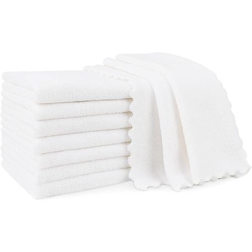 Orighty Burp Cloths for Baby 8 Pack - Super Soft & Absorbent Coral Fleece Baby Burp Cloth - 20 x 10 Inch Gentle & Large Burp Rugs for Baby Sensitive Skin - Burping Cloths for Newborn Essential, White - White 20 X 10 Inch