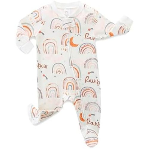 Neutral Baby Clothes Boy Girl Footed Cotton Long Sleeve Double Zipper Onesie