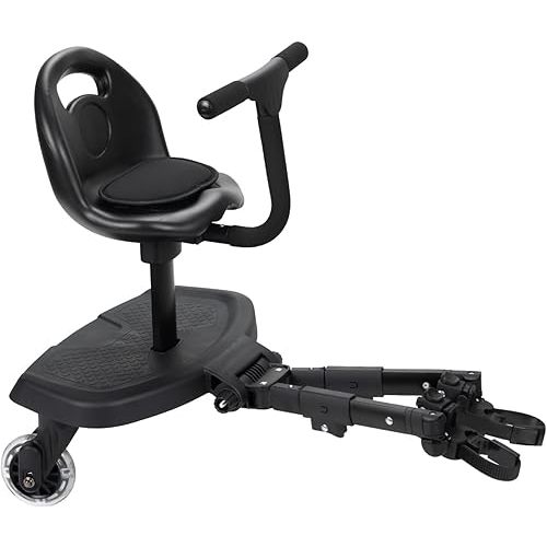 Universal 2-in-1 Stroller Board,Child Rider Stroller Attachment with Saddle Seat and Standing Platform ,Quick and Easy to Use, Safety Design 2025 Upgrade