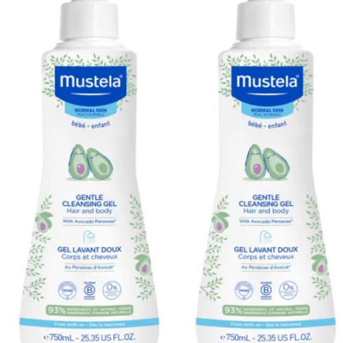 Mustela Baby Gentle Cleansing Gel - Baby Hair & Body Wash Tear-Free Formula, 25.35 fl oz, 2-pack