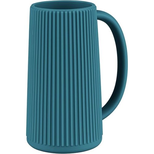 Food Grade Silicone Wash Rinser Cup for Kids with Easy Grip Handle, Baby Bath Rinse Cup (Midnight Blue)