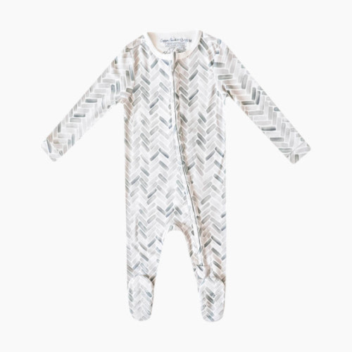 Copper Pearl Printed Zip-Up Footie - Alta, Newborn