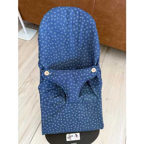 Cover fits baby bouncer with buttons, bouncer baby chair denim blue blue