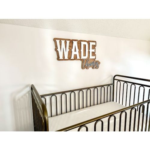 Custom 3D Name Sign, Name Sign for Boy, Nursery Wall Art, Wooden Name Sign, Outline Name Sign, Western Nursery Decor, Cowboy Nursery Theme - Etsy