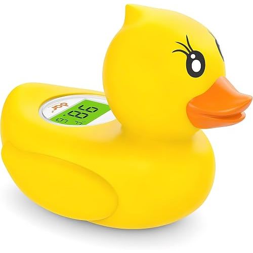 DAR DAROUXIAO Baby Bath Thermometer for Infants & Todlers, Floating Duck Water Thermometer with Instant Temperature Reading,3-Color LED Safety Alert,Large LCD Display, BPA-Free Bathtub Toy Auto On/Off