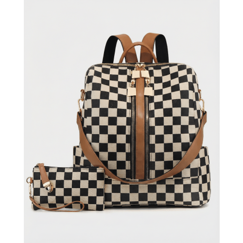 The Colette Backpack – Dear Nikola Black Check