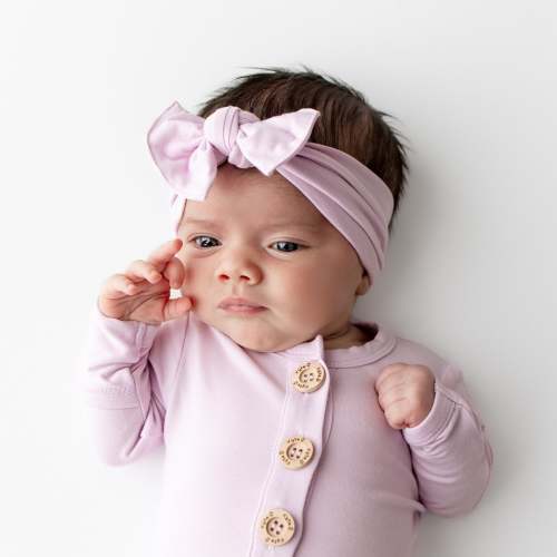 Knotted Bow Headband in Thistle