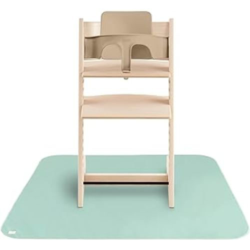 mushie Baby Splat Mat 42.5x42.5 Inch (Roman Green) | Water Resistant for Under High Chair and Infant Play