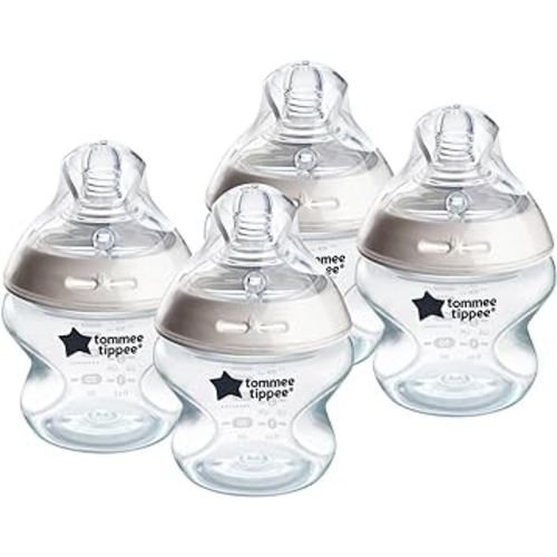 Tommee Tippee Closer to Nature Anti-Colic Baby Bottle, 5oz, Slow-Flow Breast-Like Nipple for a Natural Latch, Anti-Colic Valve, Pack of 4