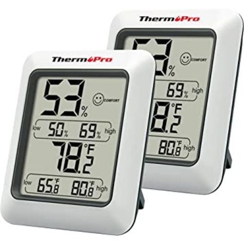 ThermoPro TP50 2 Pieces Digital Hygrometer Indoor Thermometer Room Thermometer and Humidity Gauge with Temperature Humidity Monitor