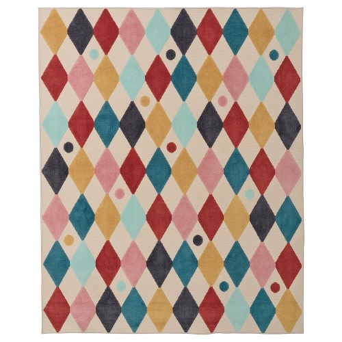 BUSENKEL Rug - harlequin pattern/multicolor 130x160 cm (4 ' 3 "x5 ' 3 ")