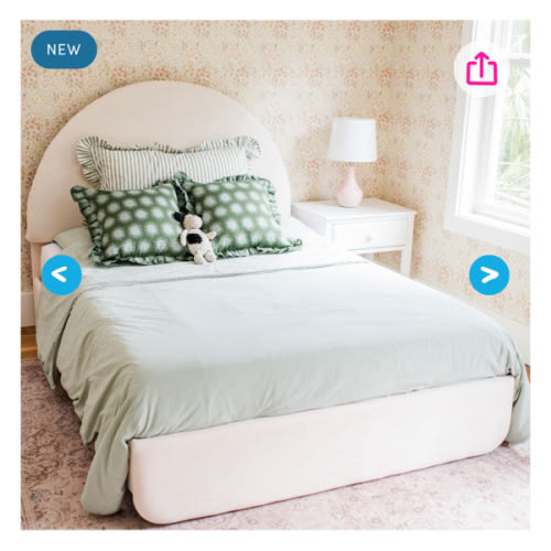 Kenzie Upholstered Full Bed - Cream / Bed