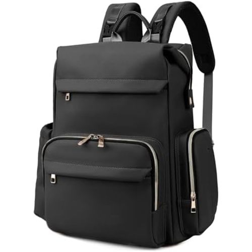 Large Capacity Diaper Bag Backpack with Changing Pad, Waterproof Baby Travel Backpack for Parents-Black