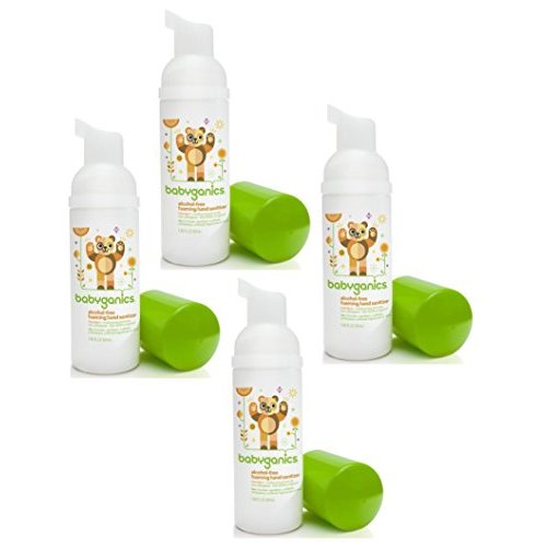 Babyganics Alcohol-free Foaming On-The-Go Hand Sanitizer Bundle - 4 Items: Mandarin 50 ml Bottles