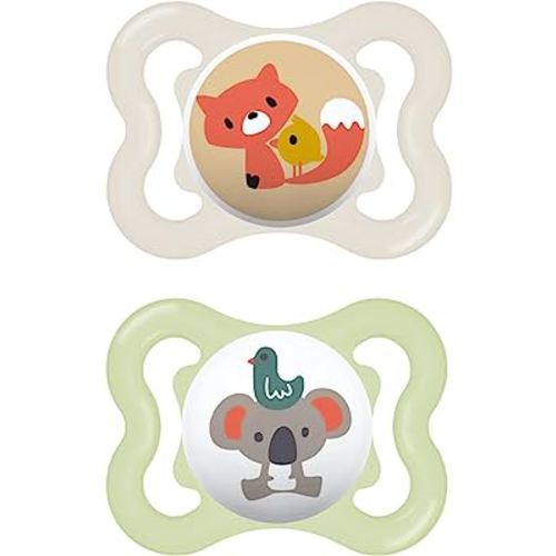 MAM Mini Air Pacifiers (2 pack), MAM Sensitive Skin Pacifier 0-6 Months, Best Pacifier for Breastfed Babies, Unisex Pacifiers, 0-6 (Pack of 2)