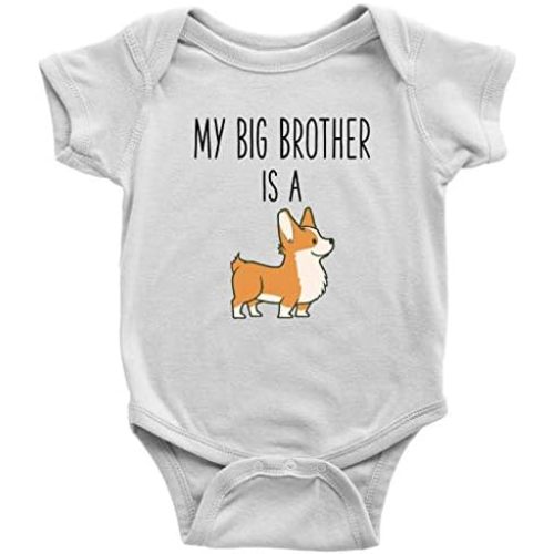 My Big Brother is A Corgi Baby Bodysuit Funny Dog Lover Baby Clothes Baby Boy Baby Girl Bodysuit