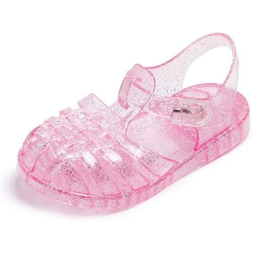 KIDSUN Toddler Girls Jelly Sandals Soft Rubber Sole Closed Toe Beach Summer Shoes Mary Jane Dress Princess Flat