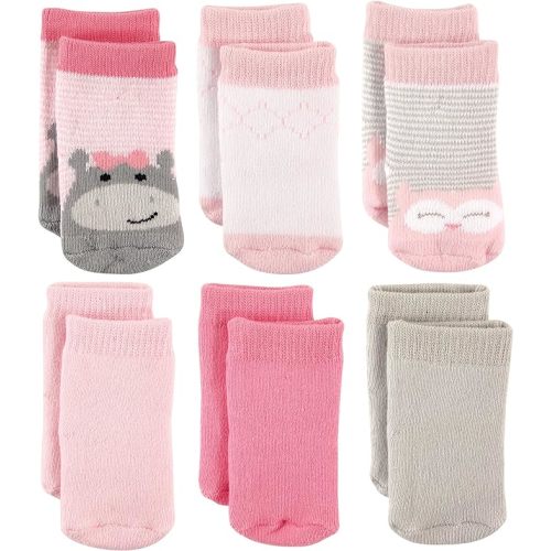 Luvable Friends Unisex Baby Newborn and Baby Socks Set - 0-6 Months - Hippo
