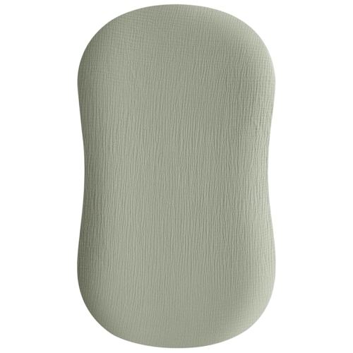 Konssy Muslin Baby Lounger Cover 1 Pack, 100% Cotton Newborn Lounger Sheets, Soft and Breathable Baby Nest Slipcover, Cover Only (Fog Green)