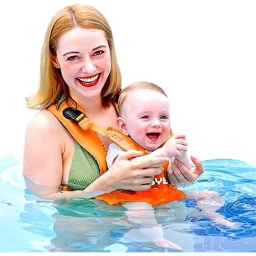 Baby Carrier, Dual-Use Adjustable Baby Sling Support Infant Chest Holder with Drawstring Backpack for Newborn to Toddler 13-33 lbs Swimming Pool Beach Land (Orange)