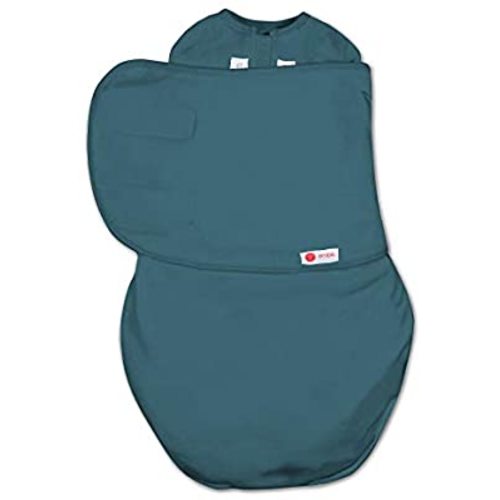 embé 2-Way Starter Swaddle Blanket, 6-14 lbs, Diaper Change w/o Unswaddling, Legs in and Out Design, Warm Up or Cool Down 100% Cotton, 0-3 Months (Spruce)