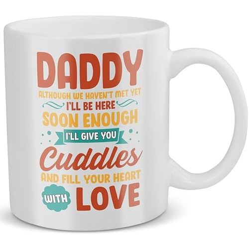 Cute Dad To Be Mug Expecting Father Gift Soon Daddy Pregnancy Reveal Men Best Expectant Papa Father's Day Present (11oz)