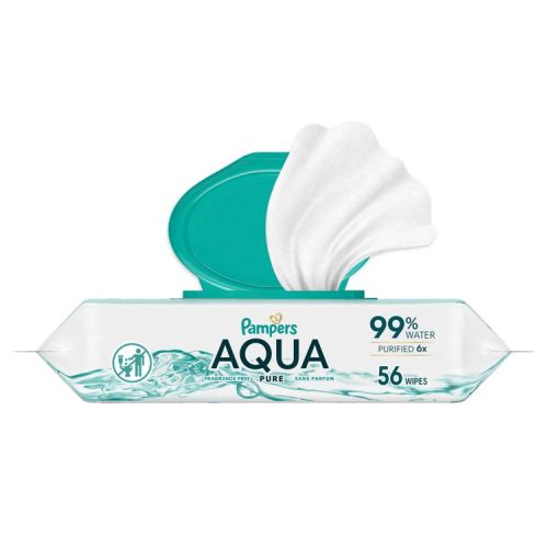 Pampers Aqua Pure Baby Wipes - 56ct: Phthalate-Free, Unscented, Pop-Up Dispenser